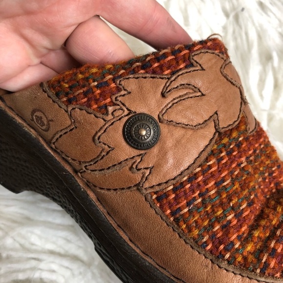 Born Tweed and Leather Clog Mules - Picture 6 of 9